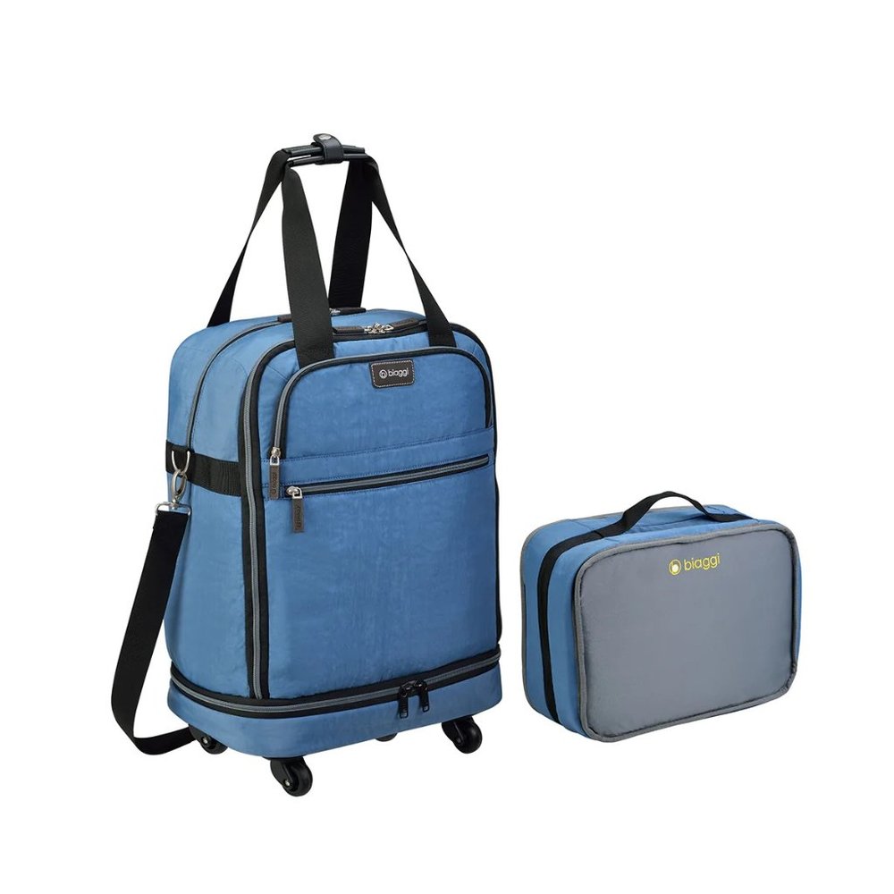 Biaggi 22-in zipsak folding packable carry-on luggage - blue